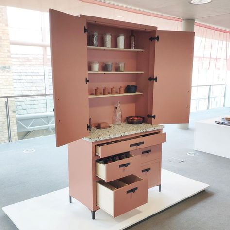 This clever kitchen larder designed by @amybuchanandesign features our TE007 terrazzo and is paired beautifully with @farrowandball’s Fired… Terrazzo Furniture, Free Standing Kitchen Cabinets, Kitchen Storage Units, Slate Cheese Board, Kitchen Larder, Lovely Kitchen, Kitchen Dresser, Freestanding Kitchen, Open Kitchen Shelves