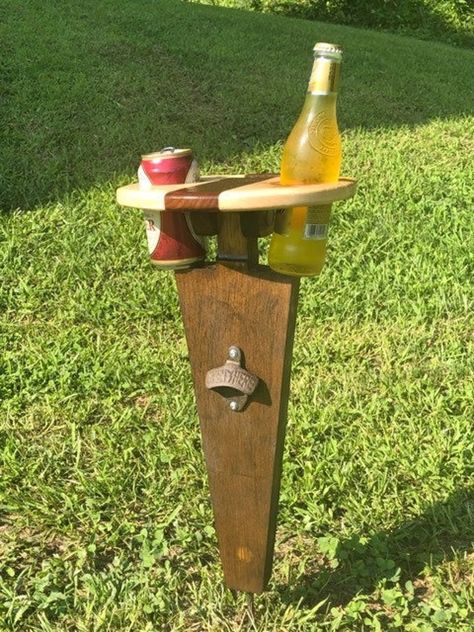 Beer Table, Custom Family Signs, Wine Table, Beer Holders, Wood Shop Projects, Striped Table, Great Wedding Gifts, Beer Opener, Glass Holder