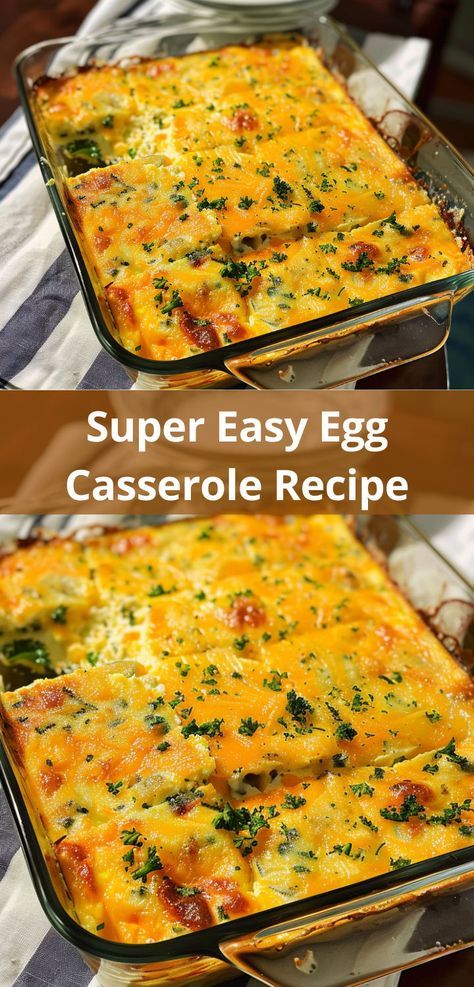 This Super Easy Egg Casserole was perfect for our busy morning. So simple and delicious! Super Easy Egg Casserole, Main Dish Egg Recipes, Egg Casserole Recipes No Meat, Casseroles With Eggs, Breakfast Casserole Easy Simple, Individual Egg Casserole, Simple Egg Casserole, Easy Dinner With Eggs, Easy Egg Bake Casserole