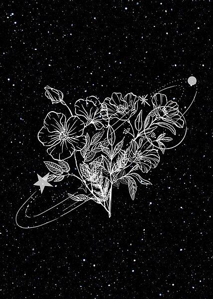 Planets And Flowers Tattoo, Flower Space Tattoo, Flower And Space Tattoo, Space Flowers Tattoo, Floral Space Tattoo, Space Flower Tattoo, Celestial Flowers, Spaceship Tattoo, Space Flowers