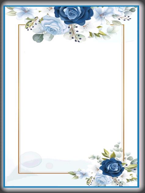 Blue Floral Wedding Invitations, Flower Background Design, Wedding Card Frames, Wedding Invitation Background, Floral Invitations Template, Floral Cards Design, Flower Graphic Design, Floral Wreath Watercolor, Invitation Background