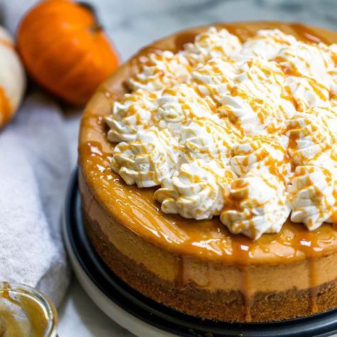 Check out Pumpkin Caramel Cheesecake recipe and more from Sur La Table! Pumpkin Caramel Cheesecake, Caramel Cheesecake Recipes, Pumpkin Cheesecake Recipes, Caramel Cheesecake, Pumpkin Caramel, Fall Cakes, Home Smell, Soften Cream Cheese, Pumpkin Dessert