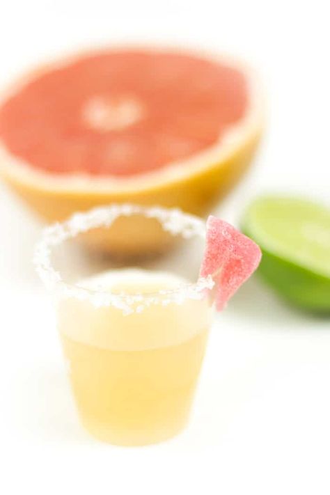 From Cinco de Mayo to the end of summer, celebrate everything with a round of Paloma Jello Shots! Packed with delightful grapefruit flavor, give these tiny tequila treats a salted rim and a cute candy garnish. (via feastandwest.com) Summer Entertaining Recipes, Jello Shots Recipe, Craft Beer Recipes, Frozen Drink Recipes, Champagne Recipes Cocktails, Frozen Cocktail Recipes, Celebrate Everything, Jello Shot Recipes, Best Cocktail Recipes