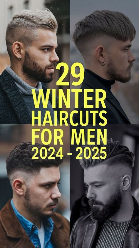 Winter haircuts for men 2024 - 2025 are all about the faded look, especially for short hair. This clean and neat style works great for both curly and straight hair, offering a trendy appearance that’s easy to maintain. It’s one of the best choices for men looking for something simple yet stylish for the colder months, especially paired with a sharp undercut. Men’s Hair Undercut, Short To Medium Mens Haircuts, Mens Haircut Inspiration, Cool Short Haircuts Men, Mens Thick Haircut, Low Maintenance Haircut For Men, Hairstyle 2024 Men, Mens Hair 2024 Trends, Men’s Popular Haircuts 2024