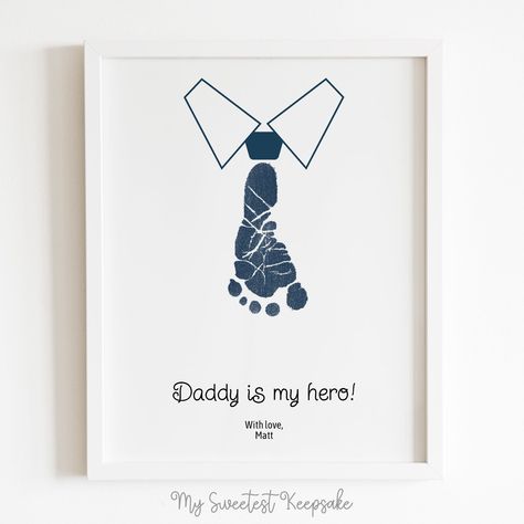 Baby Art Crafts, Dad Crafts, Easy Fathers Day Craft, Footprint Keepsake, Fathers Day Art, Father Gifts, Keepsake Baby Gifts, Baby Art Projects, Toddler Arts And Crafts