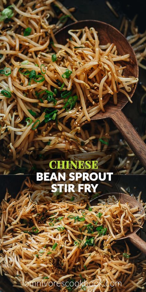 Cooking Bean Sprouts, Recipes With Bean Spouts, Chicken Bean Sprouts Stir Fry, Bean Sprout Noodle Recipes, Bean Sprout Recipes Korean, Meals With Sprouts, Korean Bean Sprout Salad, Soy Bean Sprouts Recipes, Bean Sprout Recipes Healthy