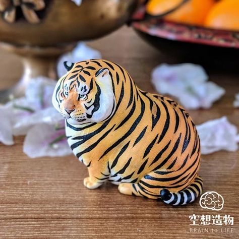 Fat Tiger, Big Tiger, Resin Statue, Cute Tigers, Seni 3d, Tiger Art, New Toy, Cute Clay, Fashion Toys