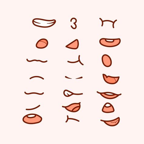 How To Draw Mouth Cartoon, Eye Cute Drawing, Chibi Mouth Expressions, How To Draw Chibi Mouth, Cute Chibi Mouth, How To Draw Cartoon Mouths, Chibi Smile Reference, Cute Anime Mouth Drawing, Cute Eyes Drawing Simple