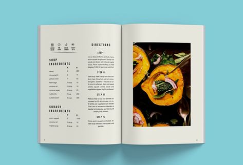 Magazine projects | Photos, videos, logos, illustrations and branding on Behance Cookbook Design Layout, Recipe Graphic, Book Editorial Design, Recipe Book Design, Cookbook Design, Cookbook Template, Buch Design, Publication Design, Book Design Layout