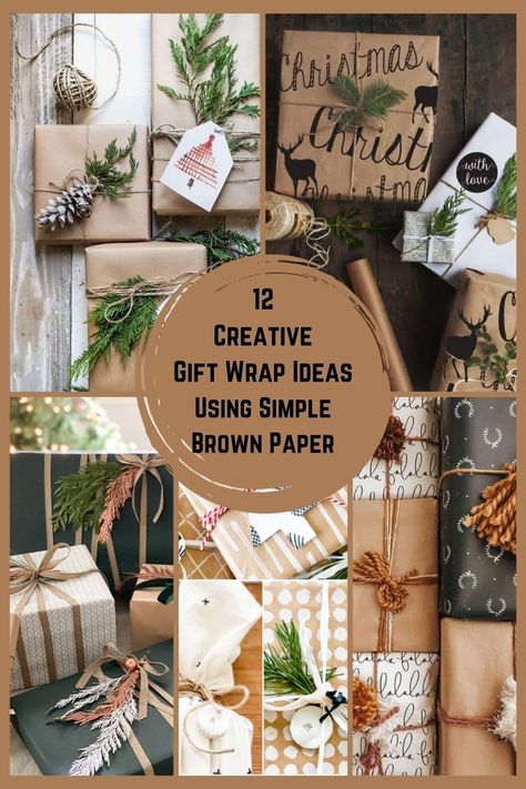 12 Creative Gift Wrap Ideas Using Simple Brown Paper - Cindy Hattersley Design Gift Packing Ideas, Pretty Christmas Cards, Creative Corporate Gifts, Paper Bag Wrapping, Rustic Gift Wrapping, Cute Gift Wrapping Ideas, Craft Paper Wrapping, Christmas Present Wrap, Christmas Wrapping Diy