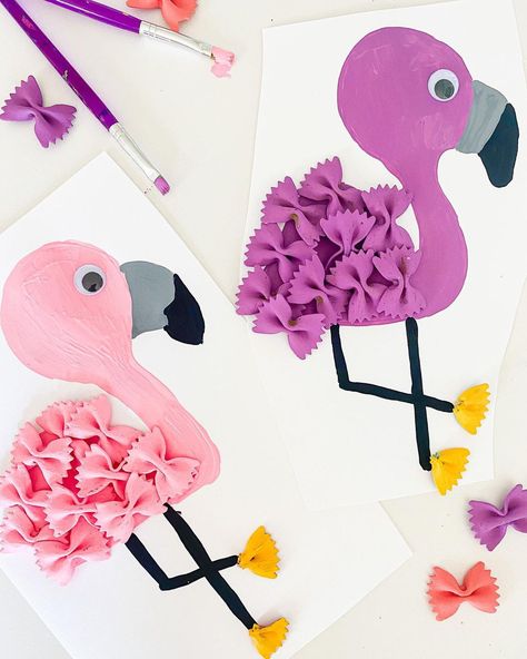 Deena (@abcdeelearning) posted on Instagram: “FLAMINGO NOODLE CRAFT 🦩these colorful flamingos are so easy and fun to do! 🖍Draw a flamingo and paint it 🎨 🧑‍🎨Have your kids pasta some…” • Sep 3, 2021 at 4:38pm UTC Pasta Crafts, Kids Pasta, Flamingo Craft, Pasta Art, Toddler Arts And Crafts, Child Art, Summer Crafts For Kids, Animal Crafts For Kids, Easter Decorations Ideas