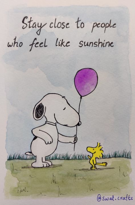 Linus Peanuts Quotes, Snoopy Watercolor, Linus Peanuts, Peanuts Quotes, Line And Wash, Watercolor Cartoon, Cheer Up Quotes, Baby Snoopy, Micron Pens