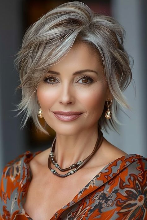 100 Mesmerizing Haircuts for Women over 60. Don't Forget To Check Number 66 Haircuts That Don't Require Styling, Short Messy Bob Hairstyles For Fine Hair, Cute Sassy Short Haircuts, Cute Short Hair For Women, Shorter Haircuts For Curly Hair, Short Hair Styles For 40+ Women, Best Short Haircuts For Fine Thinning Hair, Hair Color For 60 And Over, Glasses For Women Over 60 Grey Hair