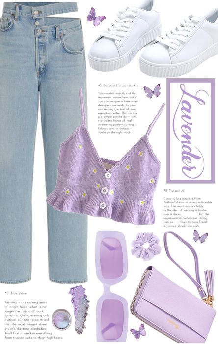 Lilac Street Style, Lilac Aesthetic Clothes, Lavender Casual Outfit, Lavander Outfits Aesthetic, Lilac Aesthetic Outfit, Iu Concert Outfit Ideas 2024, Iu Concert Outfit Ideas, Pastel Purple Outfit Ideas, Light Purple Outfit Aesthetic