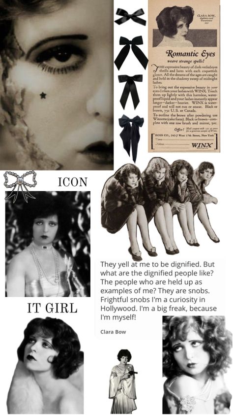 Clara Bow ~ It Girl, flapper, roaring 20’s, silent film, icon. Taylor Swift Clara Bow, Dibujos Cute, Old Fashion, 1920s Fashion, It Girl, Just Girly Things, I Icon, Vintage Aesthetic, Bits And Bobs