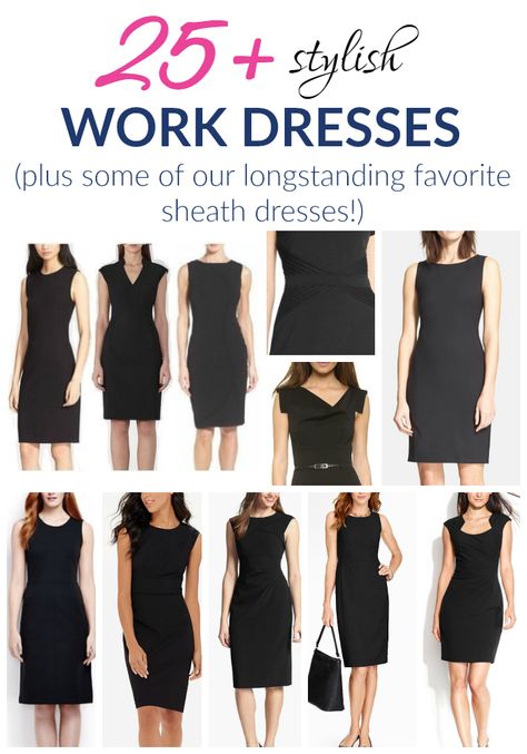 We just rounded up a TON of great work dresses, including some of our longstanding, favorite sheath dresses! Fitted Work Dress, 2023 Work Dresses, Work Outfits Dresses Offices, Career Dresses For Women, Work Uniform Women Office Style Dress, Dresses For The Office Work Attire, Black Office Dresses For Women, Business Formal Women Dress, Black Sheath Dress Outfit