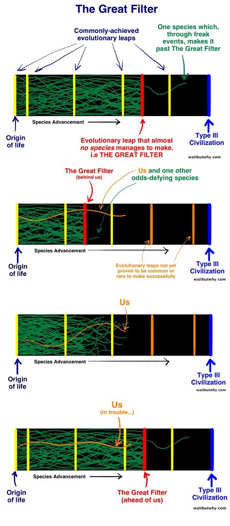 Fermi Paradox: Where is the Great Filter and Where Are We? The Great Filter Theory, Fermi Paradox Universe, Kardashev Scale, Observable Universe, Planet Nibiru, Science Diagrams, Fermi Paradox, Interstellar Space, Space Mission