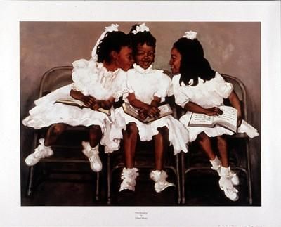 Art Black Love, Girl Hood, Apt Decor, Three Girls, First Sunday, Black Art Painting, Afrocentric Art, Natural Art, Black Artwork