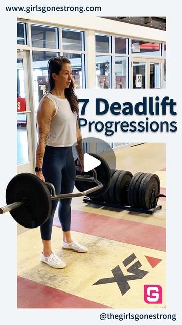 GGS | Coach Women Better on Instagram: "💪🏾💪🏽 7 Deadlift Progressions for a Full-Body Workout! 💪🏿💪🏻⁠ ⁠ The deadlift is one of those stellar “bang-for-your-buck” full-body movements we love at GGS.⁠ 🏋️‍♀️✨ It trains the hip hinge, your back, and posterior chain with variations ranging from beginner to advanced.⁠ ⁠ (Check out the full article: “How to Make Deadlifts Work For You!” by tapping this post in our link.in bio 👉 @thegirlsgonestrong) ⁠ ⁠ Key Muscles Activated:⁠ ⁠ ➡️ Glutes⁠ ➡️ Hamstrings⁠ ➡️ Hips⁠ ➡️ Lower back⁠ ➡️ Mid & upper back, quads, forearms, and trunk too!⁠ ⁠ Huge thanks to our fantastic Head of GGS Coaching, Jen Comas (@jencomas) for demonstrating the following 7 progressions:⁠ ⁠ ⁠1️⃣ Broomstick RDL⁠ 2️⃣ Kettlebell RDL⁠ 3️⃣ Kettlebell DL⁠ 4️⃣ Double KB Suitcase DL⁠ Deadlifts For Women Beginners, Roman Deadlift Women, How To Deadlift Women, Deadlifts For Women, Kettlebell Rdl, How To Do Deadlifts, Deadlift Women, Deadlift Workout, Hip Hinge