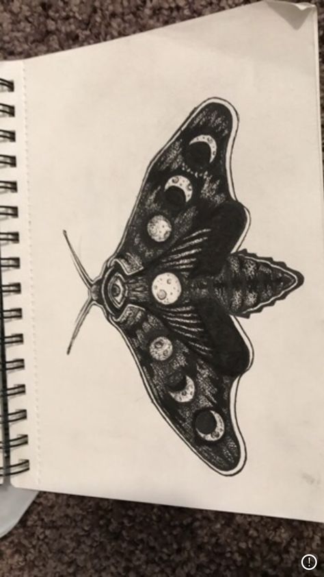 Moth Moon Phase Tattoo, Moth With Moon Phases Tattoo, Gothic Luna Moth Tattoo, Creepy Moth Tattoo, Dark Moth Tattoo Design, Men’s Moth Tattoo, Bee And Moth Tattoo, Spooky Moth Tattoo, Scary Moth Drawing