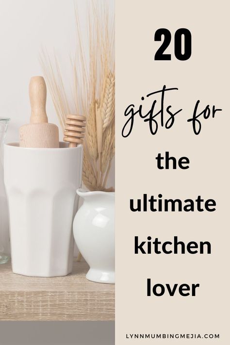 Are you in the middle of doing all your Christmas Shopping and you've got some food, kitchen, cooking lovers in your life? Check out the Ultimate Gift Guide for the Kitchen Lover in your life on the blog now! You can get kitchen gifts for him and her that they will love! Click the pin to read the full post on 20 Gift Ideas for the Ultimate Kitchen Lover! #kitchengifts #foodiegifts #cookinggifts #christmasgifts Best Kitchen Gifts Holidays, Kitchen Christmas Gifts Ideas, New Kitchen Gift Ideas, Kitchen Gifts For Mom, Cooking Christmas Gifts, Christmas Kitchen Gift Ideas, Gifts For Bread Bakers, Kitchen Gifts Ideas, Cooking Gift Ideas