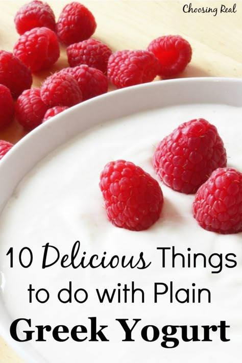 Plain Greek yogurt is a staple in my home for many recipes. It tastes similar to sour cream, but has the added benefit of live cultures that aid digestion. #greekyogurt #plainyogurt Plain Yogurt Recipes, Plain Greek Yogurt Recipes, Greek Yogurt Dessert, Yogurt Recipes Healthy, Yoghurt Recipe, Homemade Greek Yogurt, Yogurt Dessert, Greek Yogurt Recipes, Nonfat Greek Yogurt