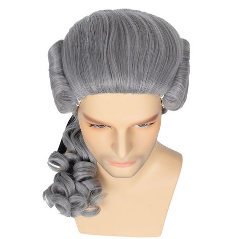 Hair Grey Colonial Wig Mens Powdered Wig for Cosplay Judge Lawyer Wig Funny Wigs Halloween Wig 2024 - $18.49 Ugly Wigs, Colonial Wigs, Powdered Wig, Funny Wigs, Cheap Costumes, Halloween Wigs, Wigs Online, Costume Wigs, Lawyer