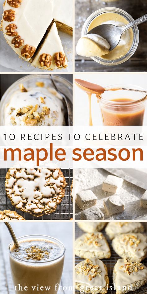 The best maple recipes to celebrate the start of maple syrup season, from maple cake and scones to maple glazed Brussels sprouts and more! #easy #recipes #maple #syrup #maplesugar #sugar #extract #cake #scones #smoothie #glaze #maplecream #spring Easy Maple Recipes, Best Maple Desserts, Flavored Maple Syrup Recipes, Maple Cookies Soft, Danish Baking, Maple Flavoring, Maple Cheesecake, Maple Products, Glazed Brussels Sprouts