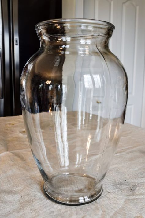 Pottery Barn Glass Vase, Diy Faux Pottery Vase, Glass Vase To Pottery, Diy Faux Clay Vase, Glass Vase Redo Diy Projects, How To Make Vases Look Like Pottery, Neutral Vase Decor, Distressed Vases Diy, Textured Vases Diy