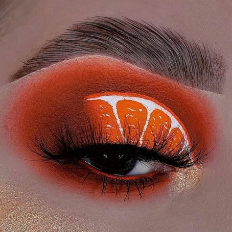 Orange Fruit Makeup Looks, Gem Makeup, Vampire Bride, Orange Makeup, Makeup Drawing, Face Paint Makeup, Makeup For Black Skin, Halloween Makeup Inspiration, Unique Makeup