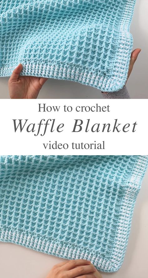 Crochet Waffle Stitch Blanket You Will Love | CrochetBeja Afgan Stitch Crochet, Crochet Patterns Waffle Stitch, Crochet Waffle Stitch Blanket Free Pattern, Free Crochet Pattern Waffle Stitch Baby Blanket, Waffle Stitch Crochet Baby Blanket, Waffle Stitch Crochet Video, Waffle Stitch Baby Blanket Free Pattern, Waffle Stitch Blanket Free Pattern, Crochet Border For Waffle Stitch Blanket