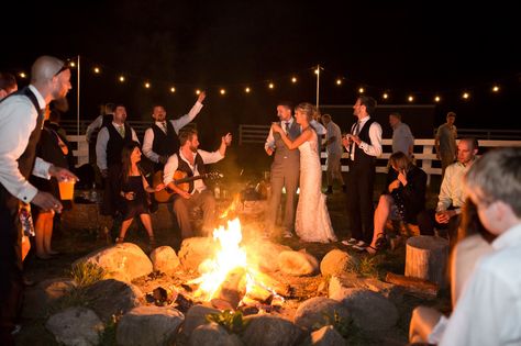 The bonfire pit is an especially wonderful place for just relaxing with friends and family. Wedding Fire Pit, Backyard Bonfire Ideas, Wedding Bonfire, Bonfire Wedding, Bonfire Pit, Fall Bonfire, Backyard Reception, Camp Wedding, Future Wedding Plans