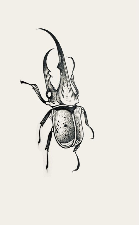 Hercules Beetle Tattoo Design, Horned Beetle Tattoo, Hercules Beetle Drawing, Hercules Beetle Tattoo, Millipede Tattoo, Bug Tattoo Design, Beetle Tattoo Design, Hornet Tattoo, Hercules Tattoo