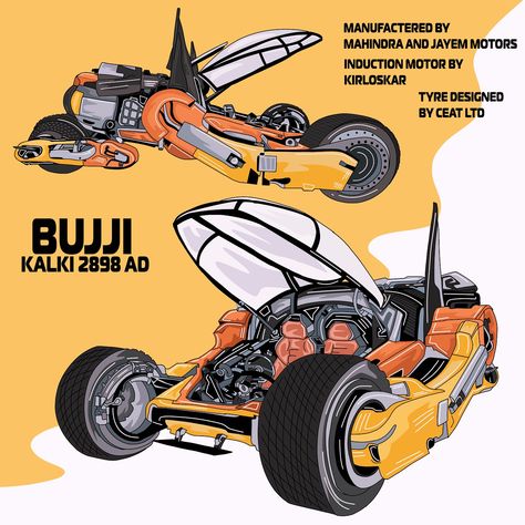 Who needs roads when you have Bujji? My take on this futuristic vehicle from Kalki 2898 AD. #futureoftransportation #conceptdesign #kalki2898ad #bujji @kalki2898ad @belikebujji @nag_ashwin @ceat_tyresindia @mahindra_auto @jayammotors @kirloskarbrotherslimited Futuristic Cars, Concept Design, Quick Saves, Design