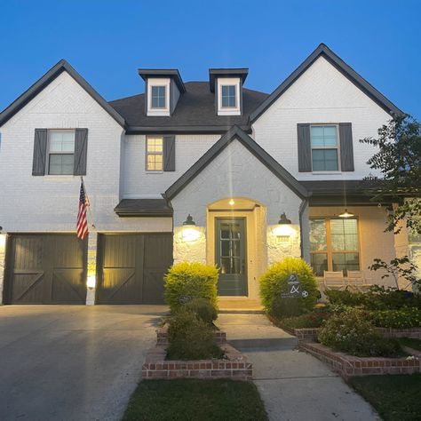 Pure White Brick and Stone - Peppercorn Trim - The Colony, TX Peppercorn Trim Exterior, House Trim, Professional Paintings, The Colony, Paint Companies, White Brick, Reno Ideas, Painting Services, Brick And Stone