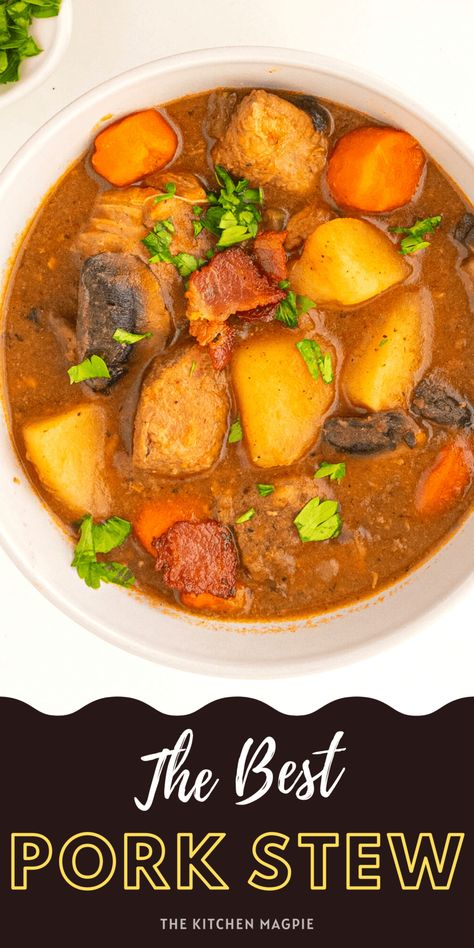 Pork And Root Vegetable Stew, Pork Soups And Stews Crockpot, Vegetable Soup With Pork, Pork Stews And Casseroles, Pork Shoulder Stew Meat Recipes, Pork Shoulder Casserole Recipes, Puerto Rican Pork Stew Recipes, Winter Pork Stew, Pork Shoulder Soup Recipes