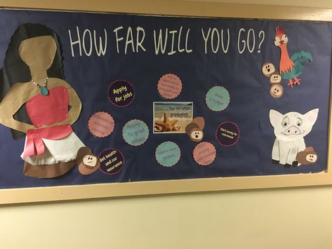 moana bulletin board #reslife #ra #bulletinboard #moanafanart #residencehall #residentassistant Moana Bulletin Board Ideas, Moana Bulletin Board, Disney Theme Bulletin Board Ideas, Moana Classroom Theme, Disney Ra Bulletin Boards, Pixar Classroom, Movie Bulletin Boards, Disney Bulletin Boards, Teacher Vision Board