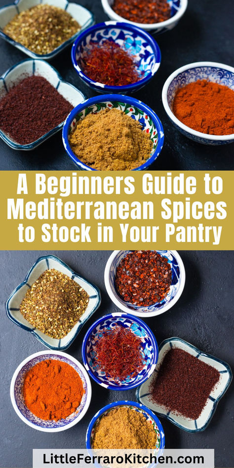 Elevate your meals with vibrant Mediterranean flavors and stock your pantry with these essential spices. Here, you'll find a comprehensive list of the Mediterranean's most beloved seasonings. Mediterranean Spice Blend Recipes, Mediterranean Diet Seasonings, Mediterranean Seasoning Recipes, Mediterranean Herbs And Spices, Mediterranean Food List, Mediterranean Seafood, Essential Spices, Mediterranean Seasoning, Man Recipes