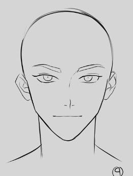 Drawing Base Male Face, Face Base Drawing Male, Man Head Drawing Reference, Head Male Reference, Male Base Face, Male Face Shape Drawing Reference, Front Facing Hair Reference, Oc Face Base, Male Face Base Drawing