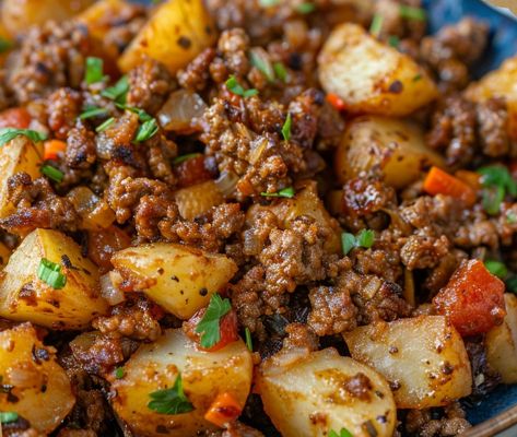 Ground Beef with Potatoes Ground Beef With Potatoes, Potatoes Ground Beef, Beef With Potatoes, Meat And Potatoes Recipes, Minced Meat Recipe, Beef Steak Recipes, Ground Beef And Potatoes, Potato Recipes Side Dishes, Mince Recipes