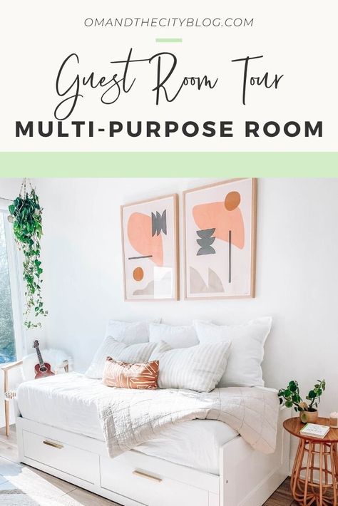 Guest Bedroom Multipurpose, Multi Functional Guest Bedroom Ideas, Living Room And Guest Room Combo, Multi Function Guest Room, Multi Use Guest Room Ideas, Guest Workout Room Combo, Multi Purpose Guest Room Small Spaces, Multi Purpose Room Ideas Layout, Guest Room Storage Ideas