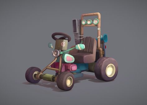 Props Art, Blender Tutorial, House By The Sea, Game Props, Wooden Car, Car Illustration, Game Concept, 3d Modelling, Prop Design