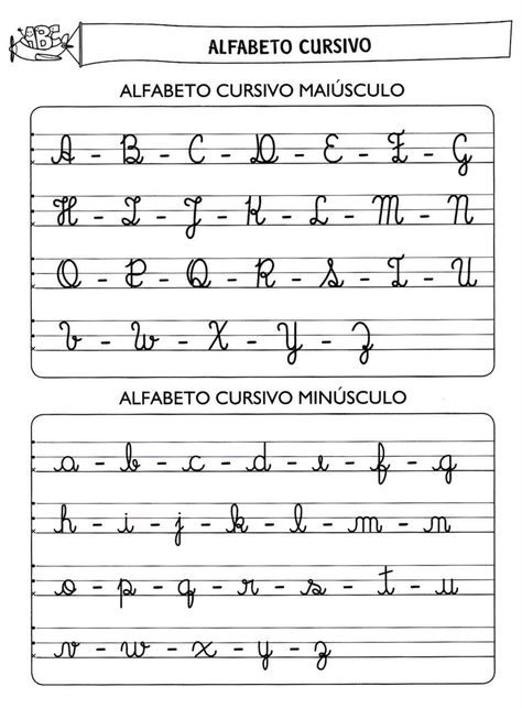 Alfabeto manuscrito - letra cursiva-706001 Cursive Writing Practice Sheets, Cursive Handwriting Worksheets, Cursive Practice, Homeschool Writing, Improve Your Handwriting, Cursive Calligraphy, Cursive Alphabet, Preschool Writing, Hand Lettering Alphabet