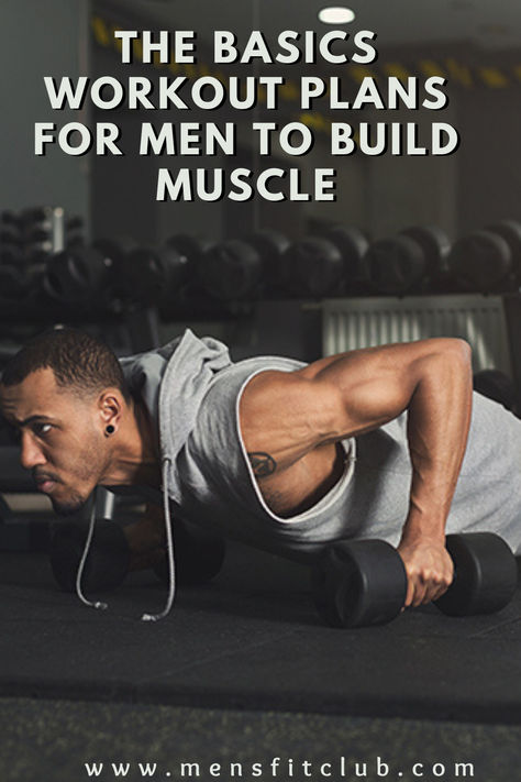 Illustration of a workout plan for men focused on building muscle, featuring compound exercises like bench presses, squats, deadlifts, and barbell rows. The plan highlights a structured approach with recommended sets, reps, and progression tips for increasing strength and muscle mass. The graphic emphasizes consistency, proper form, and recovery for optimal gains. Ideal for men looking to follow a targeted program to build lean muscle and improve overall strength. Beginner Gym Workout Men, Men’s Workout Plan, 3 Day Workout Plan Men, Weight Lifting Workouts For Men, Workout Plans For The Gym, Workout Plans For Men, Build Muscle Workout, Muscle Building Workout Plan, 3 Day Workout