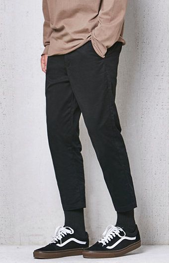 Slim Taper Chino Cropped Pants Cropped Pants Men Outfit, Black Chinos Men Outfits, Chino Pants Men Outfits, Pants Men Outfit, Mens Cropped Pants, Chinos Men Outfit, Cropped Pants Outfit, Cropped Pants Men, Tapered Chinos