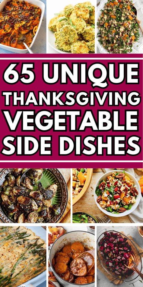 The best vegetable side dishes for Thanksgiving! Easy Thanksgiving veggie sides including make ahead and crockpot recipes, cold salads, hearty casseroles and healthy green vegetables for a crowd. Lighter thanksgiving side dishes with carrots, green beans, brussel sprouts, squash, corn and potato. Thanksgiving vegetable side dishes green, make ahead thanksgiving vegetable side dishes, traditional and unique thanksgiving side dishes, new thanksgiving recipes side dishes, thanksgiving dinner ... Green Veg Side Dishes, Thanksgiving Veg Side Dishes, Turkey Dinner Vegetable Sides, Veggie Dishes Thanksgiving, Sunday Roast Side Dishes, Low Carb Veggie Side Dishes, Red Side Dishes, Thanksgiving Side Crockpot, Untraditional Thanksgiving Sides