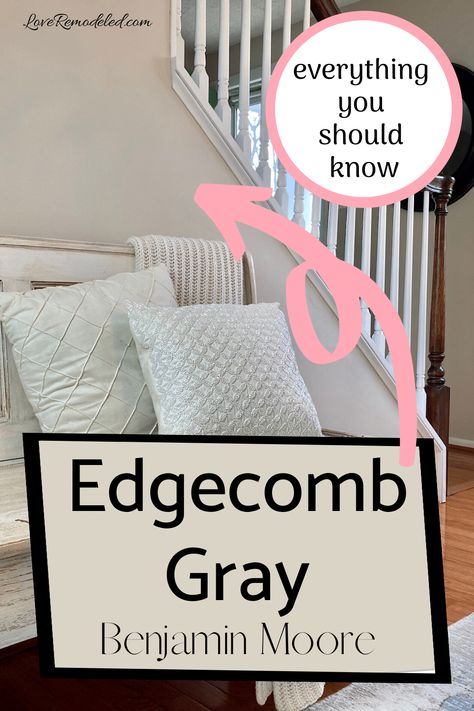 Benjamin Moore Edgecomb Gray Paint Color - Love Remodeled Benjamin Moore Edgecomb Gray Kitchen, Benjamin Moore Family Room Colors, Edgewood Gray Benjamin Moore, Benjamin Moore Edgecomb Gray Bedroom, Bm Edgecomb Gray Living Room, Benjamin Moore Edgecomb Gray Living Room, Best Benjamin Moore Greige, Edgecomb Grey Bedroom, Edgecomb Benjamin Moore