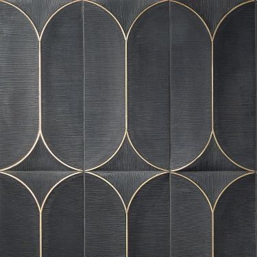 Calypso Collection | TileBar.com Resin Mosaic, Bar Tile, Marble Products, Black Backsplash, Brass Inlay, Limestone Tile, Honed Marble, Modern Tiles, Black Tiles