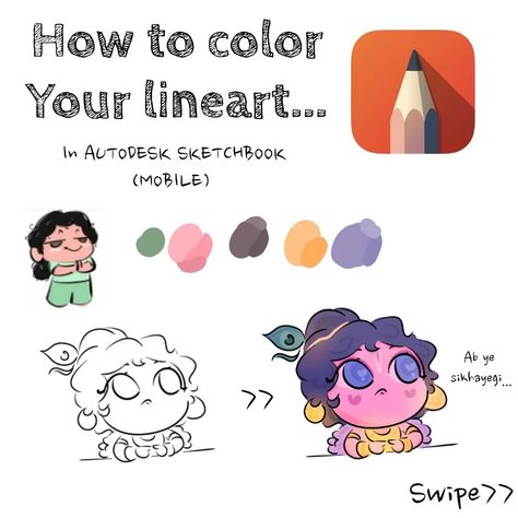 Brushes - INKING PEN(LEGACY), HARD AIRBRUSH(TRADITIONAL). . AUTODESK SKETCHBOOK TUTORIAL . . . . . . . . . #autodesk #autodesketchbook #digitalart #arttutorial #digitalarttutorial #learnjng #chibi #chibiart #cute #cartoons #comicart #artist #comicartist Sketchbook Tutorial, Autodesk Sketchbook, Digital Art Tutorial, Comic Artist, Radha Krishna, Art Tutorials, Etching, Comic Art, Krishna