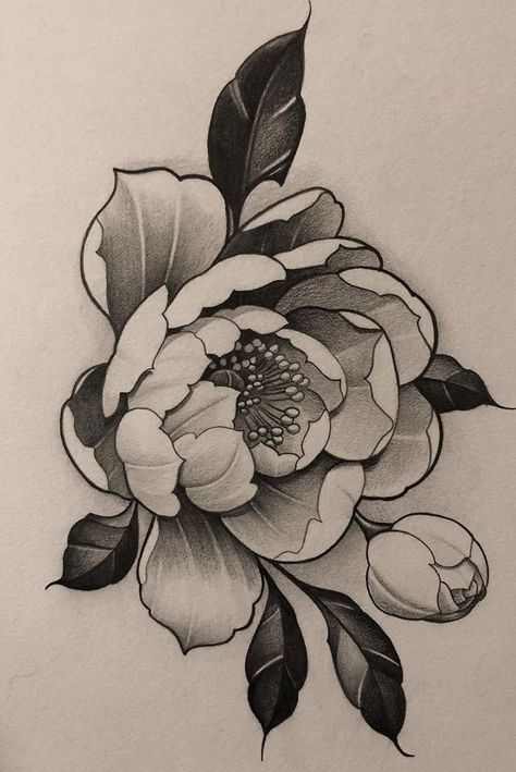 Peony Flower Tattoos, Tato Ikan Koi, Flores Tattoo, Japanese Flower Tattoo, Flower Tattoo Drawings, Peonies Tattoo, Tattoo Stencil Outline, Floral Tattoo Design, Japanese Tattoo Designs